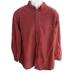 Vtg Woolrich Men's XL Chamois red rock heather button down shirt